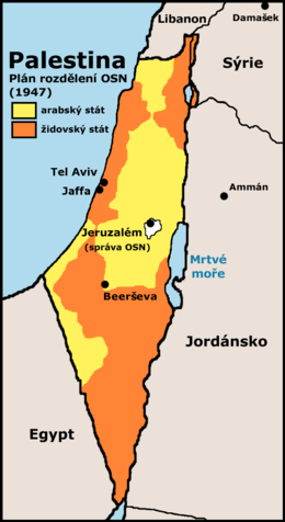 Česká společnost přátel Izraele 260px-UN_Partition_Plan_For_Palestine_1947-cs Před 70 lety Arabové odmítli plán na vznik Izraele a Palestiny Izrael a svět Zpravodajství  