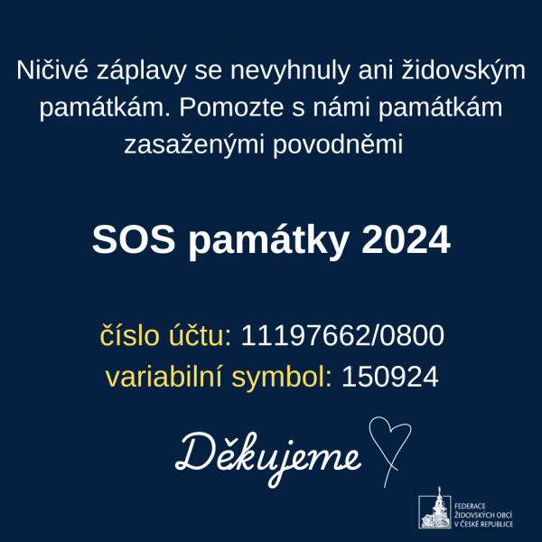 Česká společnost přátel Izraele Sbirka-pamatky-povodne-2024-600x600 Veřejná sbírka SOS židovské památky 2024 Ekonomika  